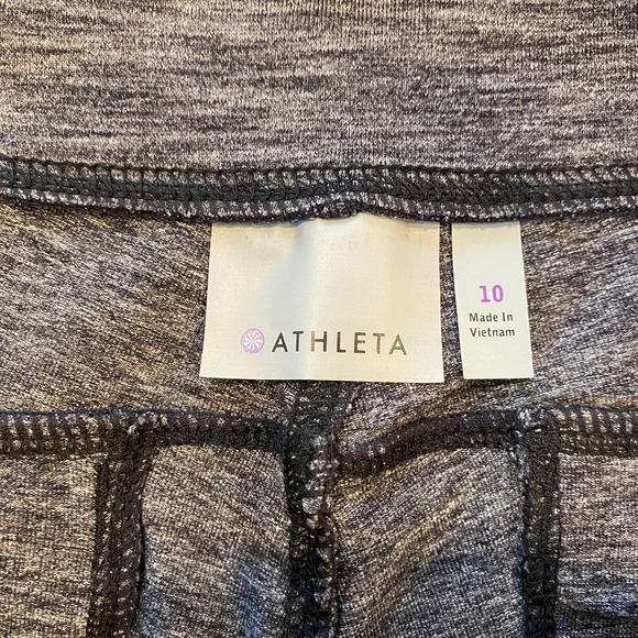 Athleta Heather Gray & Black High Rise Highline Hybrid Leggings Size 10 - Picture 8 of 9